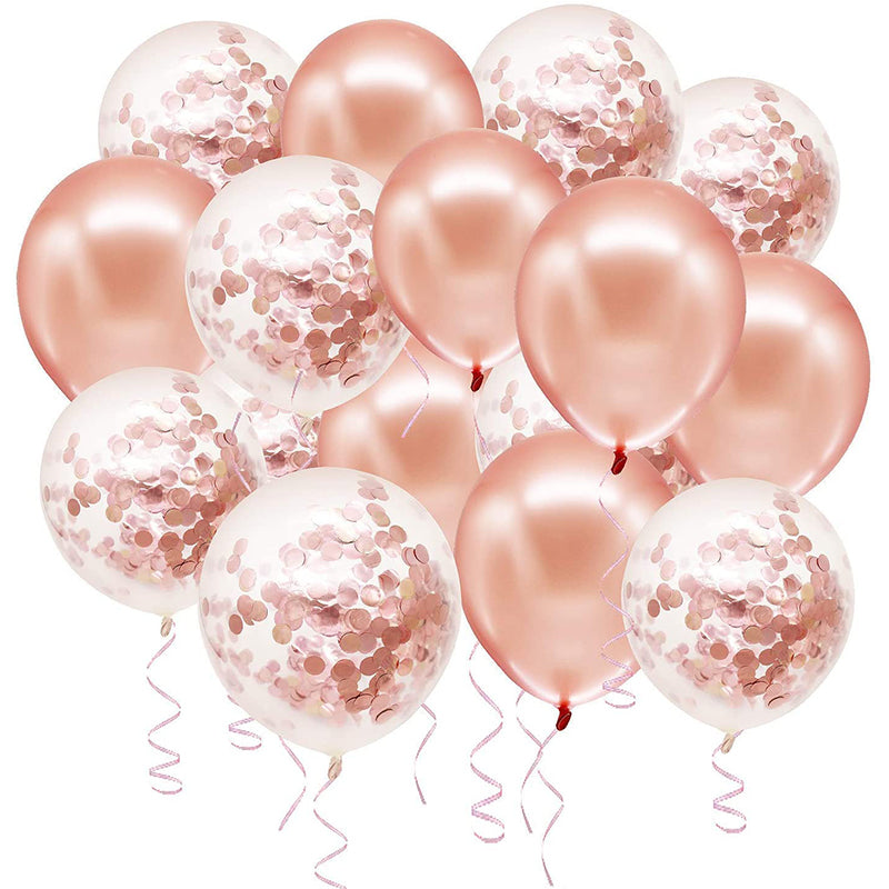 Pack of 20 Balloons – 12 Confetti Filled & 8 Metallic Balloons