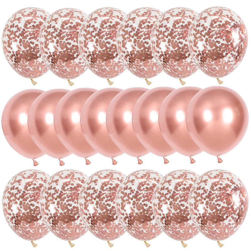 Pack of 20 Balloons – 12 Confetti Filled & 8 Metallic Balloons