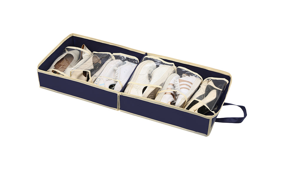 Travel Shoe Bag Organiser – Holds 6 Pairs of Shoes with Dividers and Zippered Closure