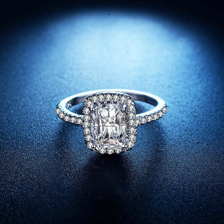 Crystal Band Square Jewel Ring