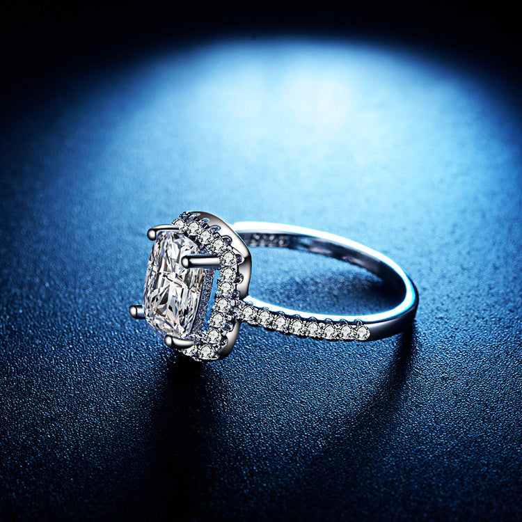 Crystal Band Square Jewel Ring