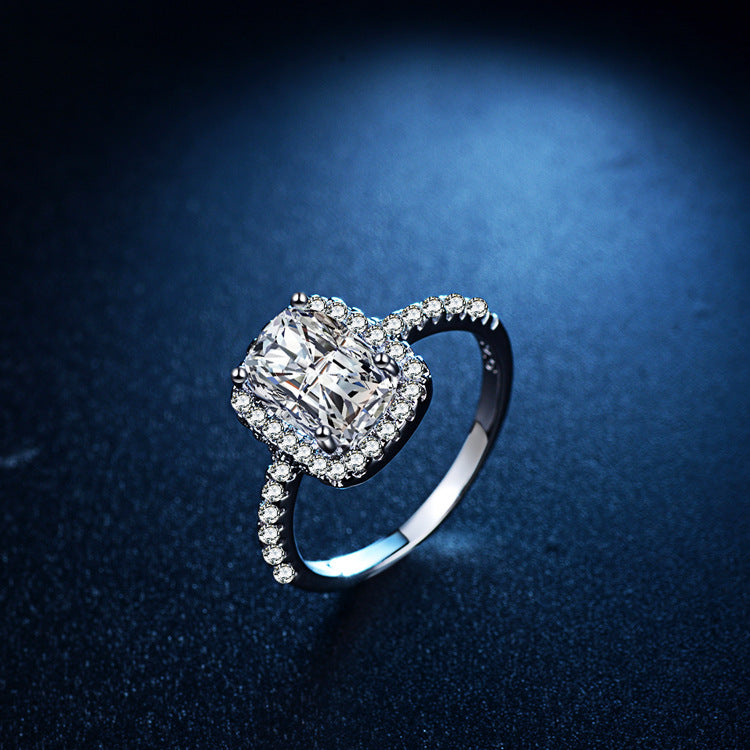 Crystal Band Square Jewel Ring