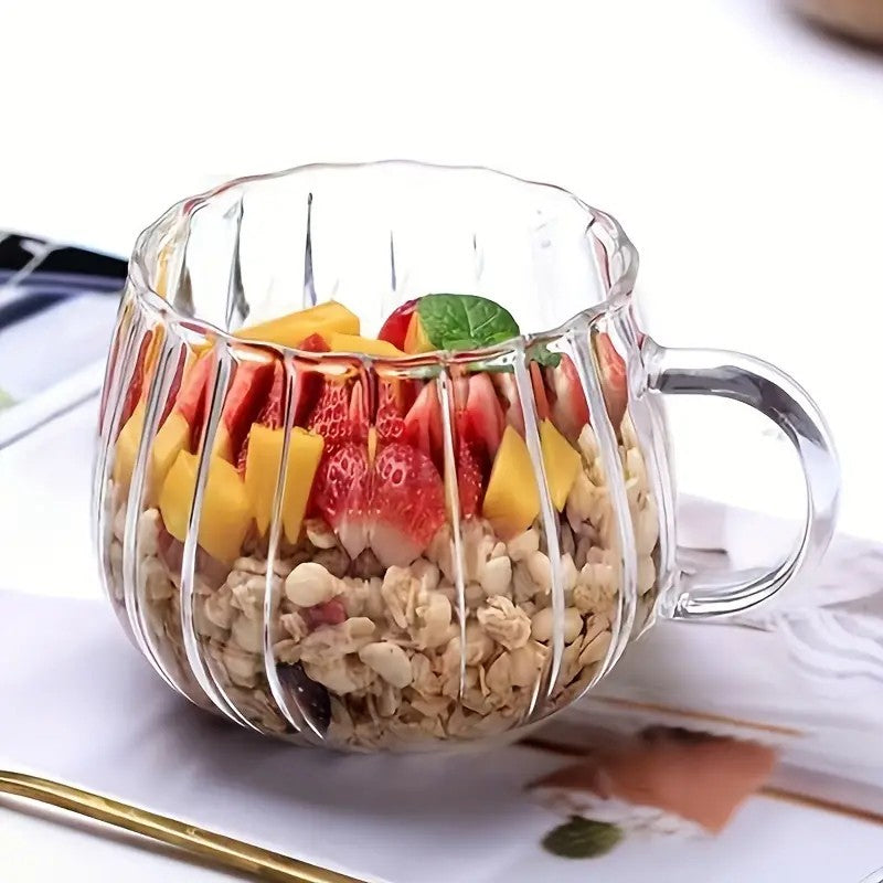 Elegant Ribbed Glass Mug