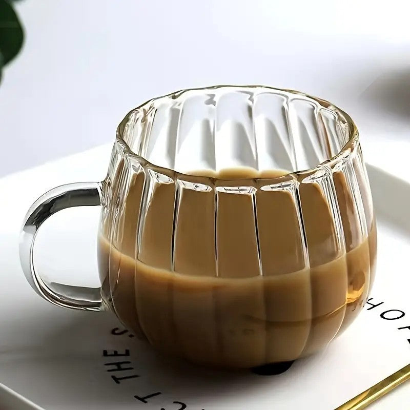 Elegant Ribbed Glass Mug