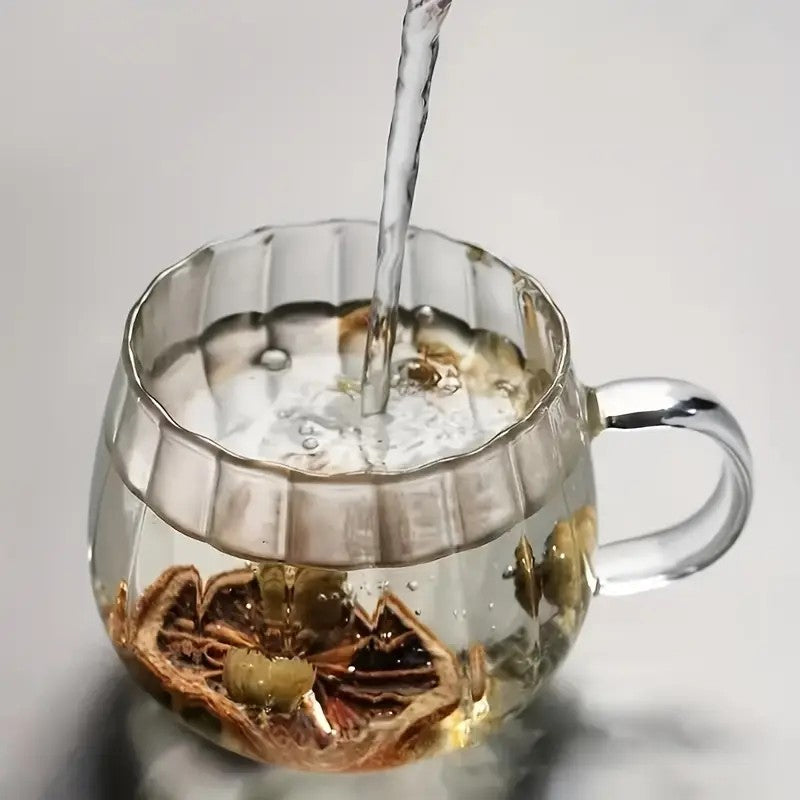 Elegant Ribbed Glass Mug