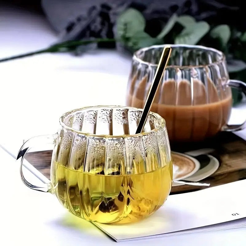 Elegant Ribbed Glass Mug