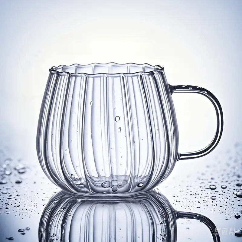 Elegant Ribbed Glass Mug