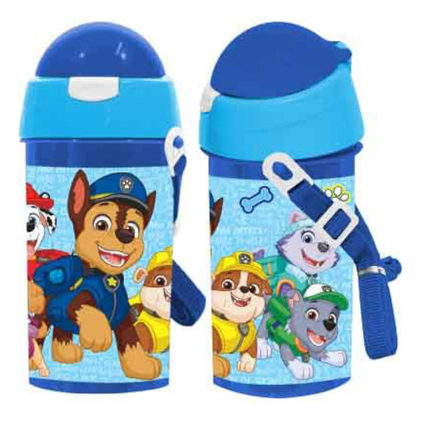 Flip-Top Water Bottle with Straw - Peppa Pig or Paw Patrol Design