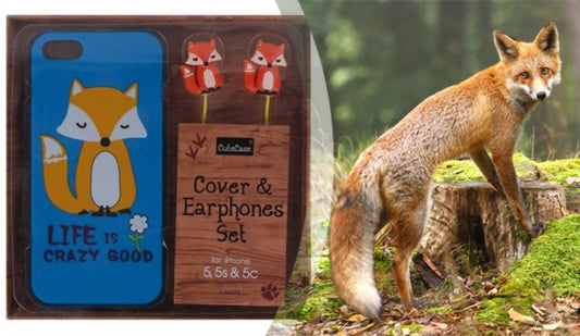 Animal iPhone Cover and Earphone Set