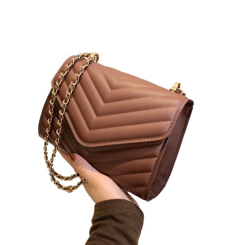 Quilted Shoulder Bag with Chain Strap