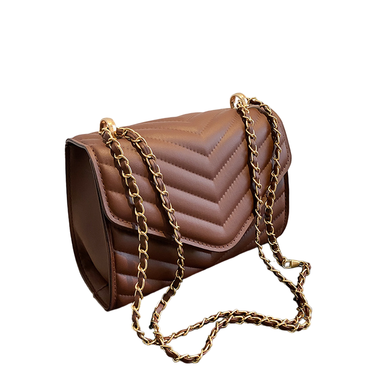 Quilted Shoulder Bag with Chain Strap